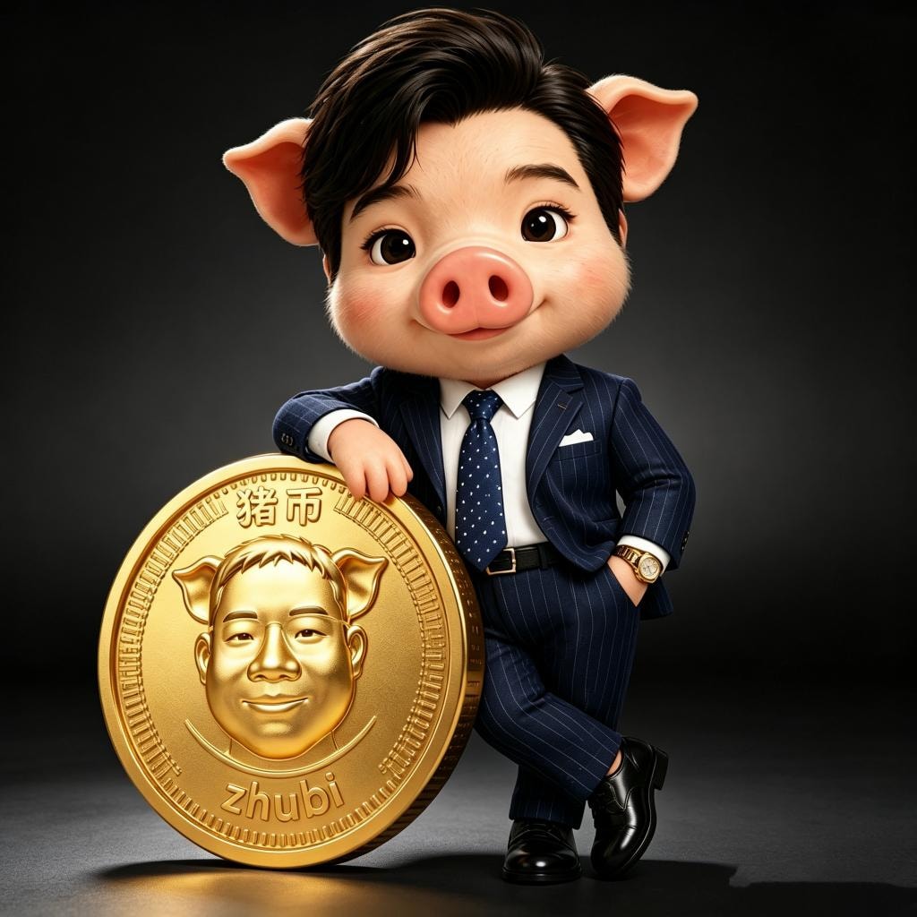 JINZHUZHU mascot — Wall Street executive pig